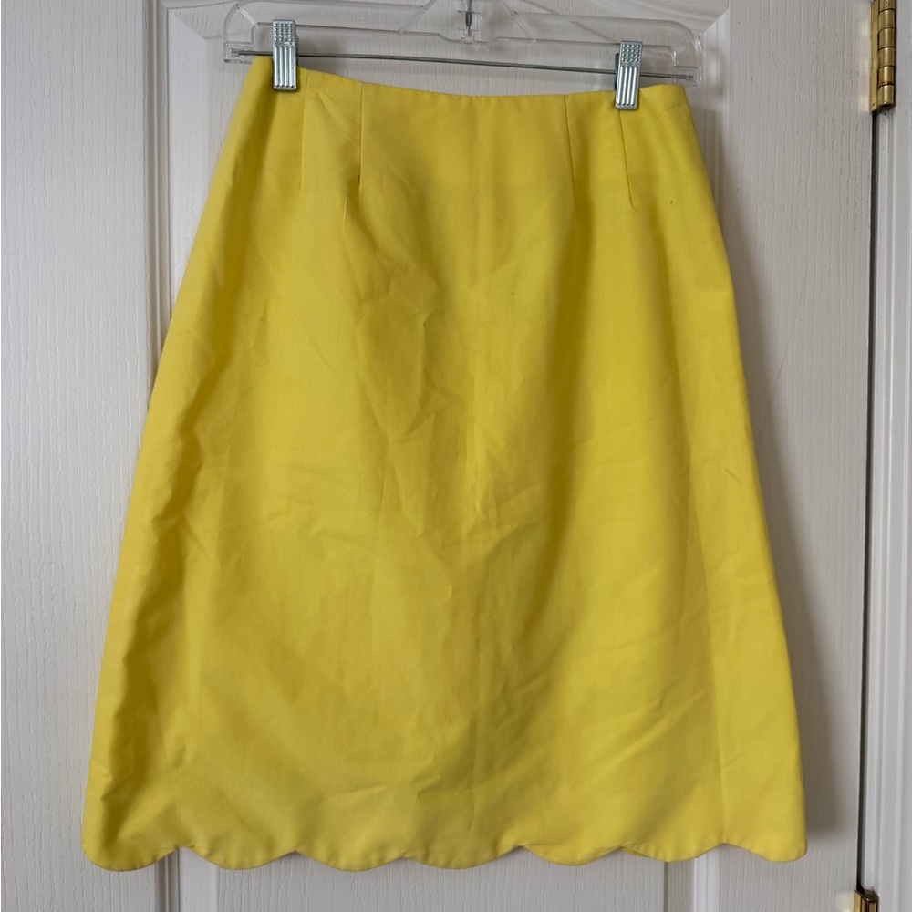 Vintage White tag The Lilly Yellow Tulip Hem skirt Lilly Pulitzer size 10* Flaws